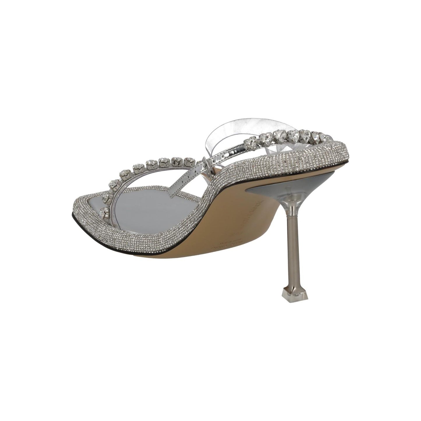 MACH & MACH Shoes Leather Crystal Double Strap Silver EU40.5 UK7.5 NEW RRP945