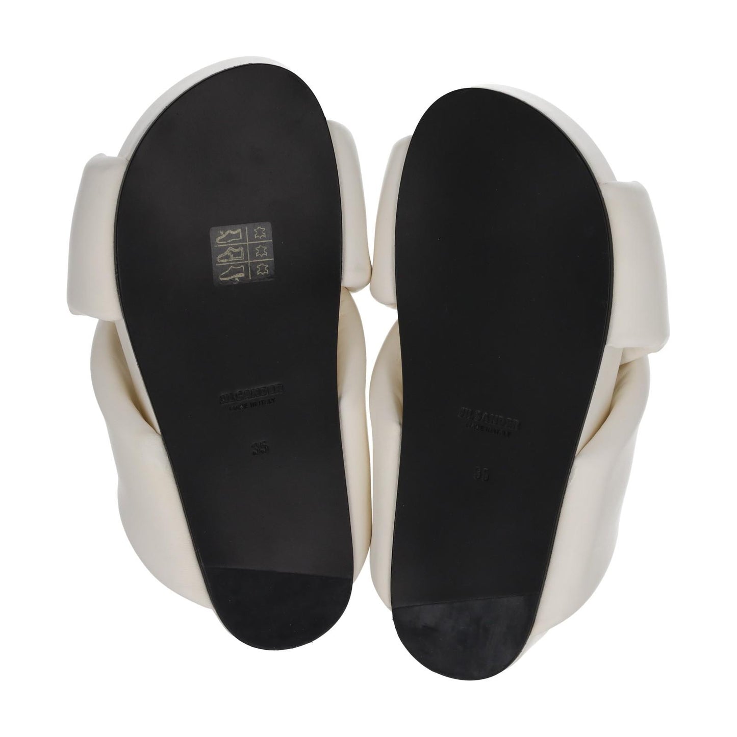 JIL SANDER Slides Fussbet Slide Sandal Leather White EU35 UK2 NEW RRP490