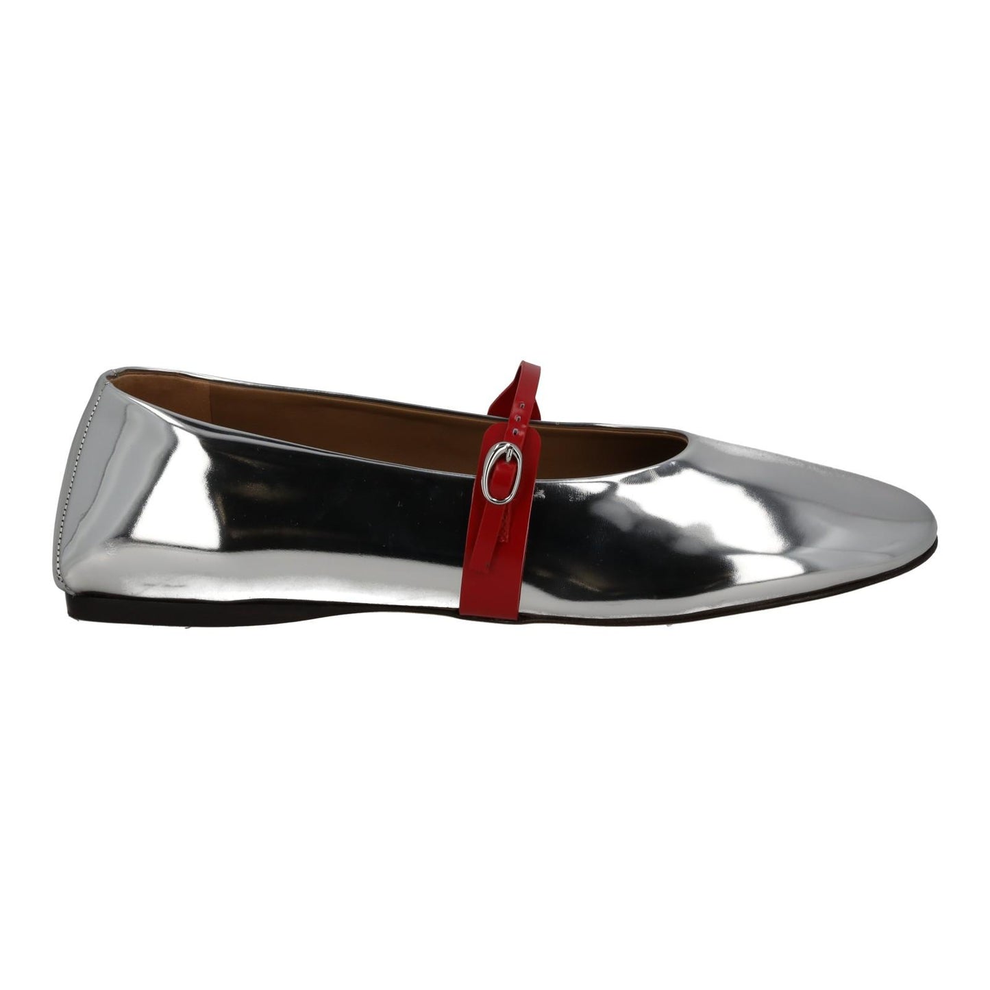 JACQUEMUS Shoes Flats Les Ballerines Rondes Leather Silver EU40 UK7 NEW RRP440