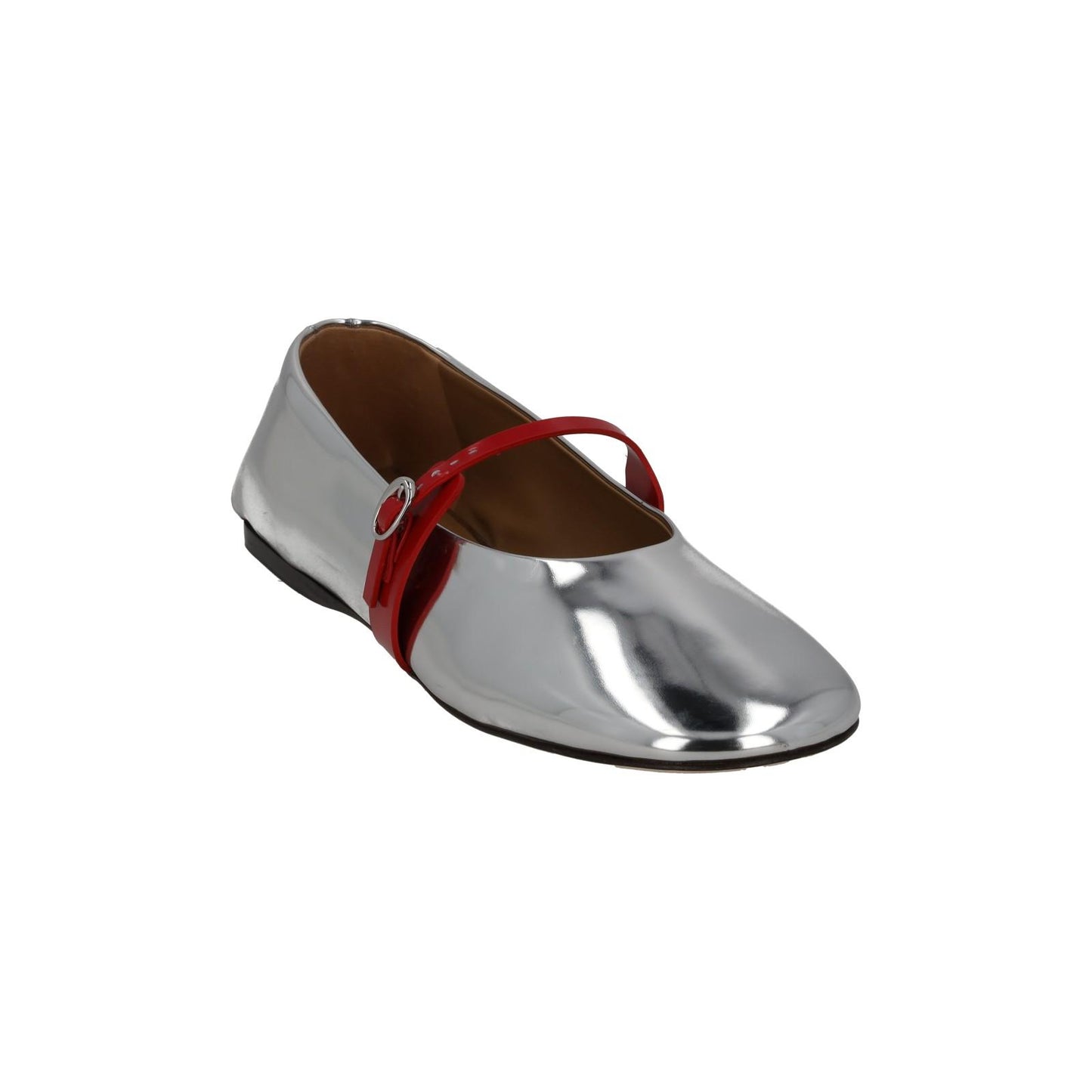 JACQUEMUS Shoes Flats Les Ballerines Rondes Leather Silver EU40 UK7 NEW RRP440