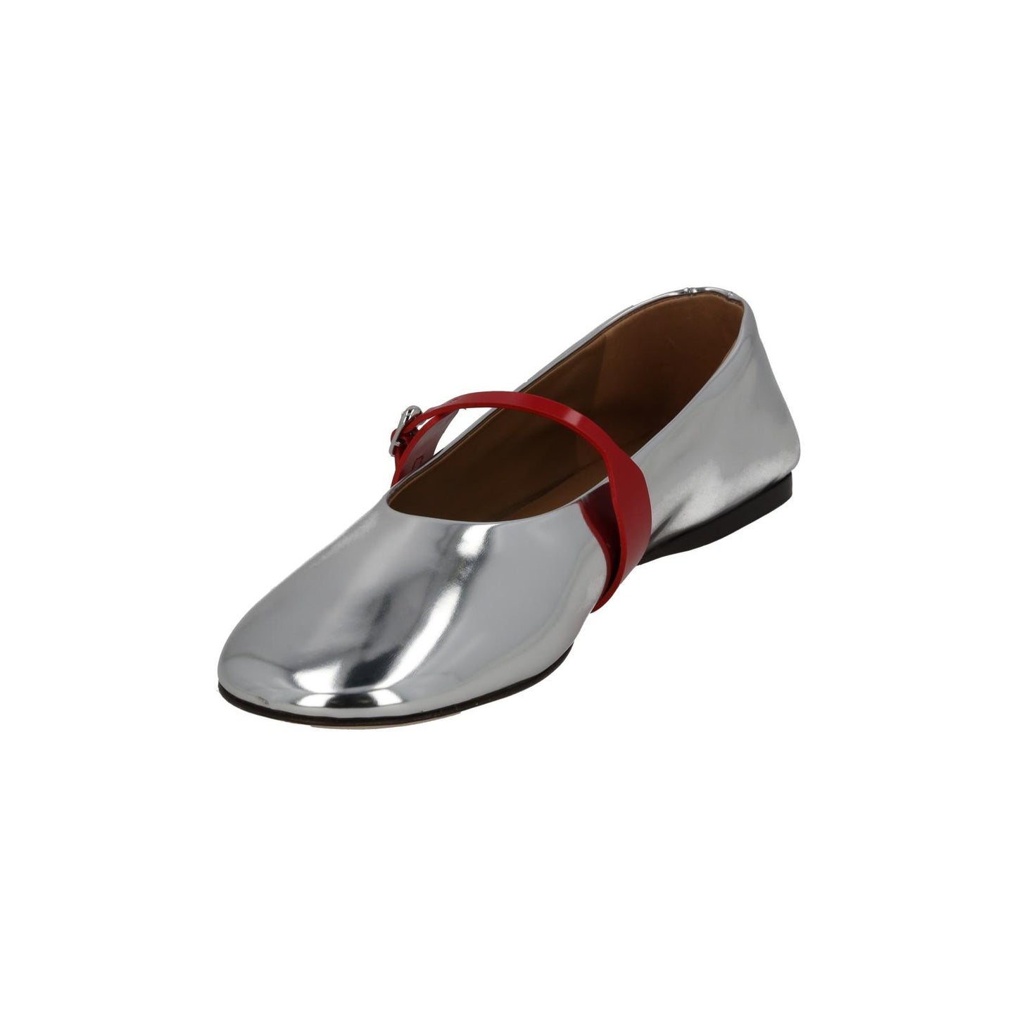 JACQUEMUS Shoes Flats Les Ballerines Rondes Leather Silver EU40 UK7 NEW RRP440