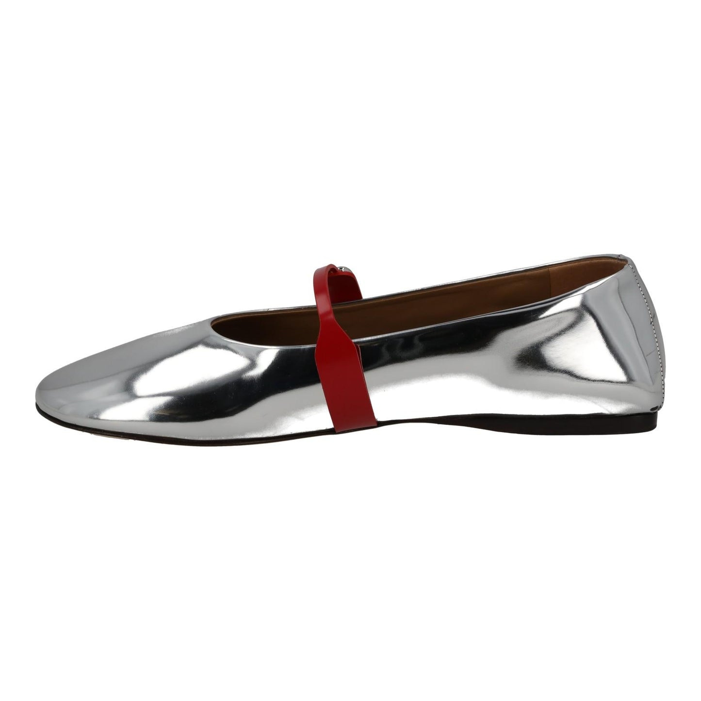 JACQUEMUS Shoes Flats Les Ballerines Rondes Leather Silver EU40 UK7 NEW RRP440