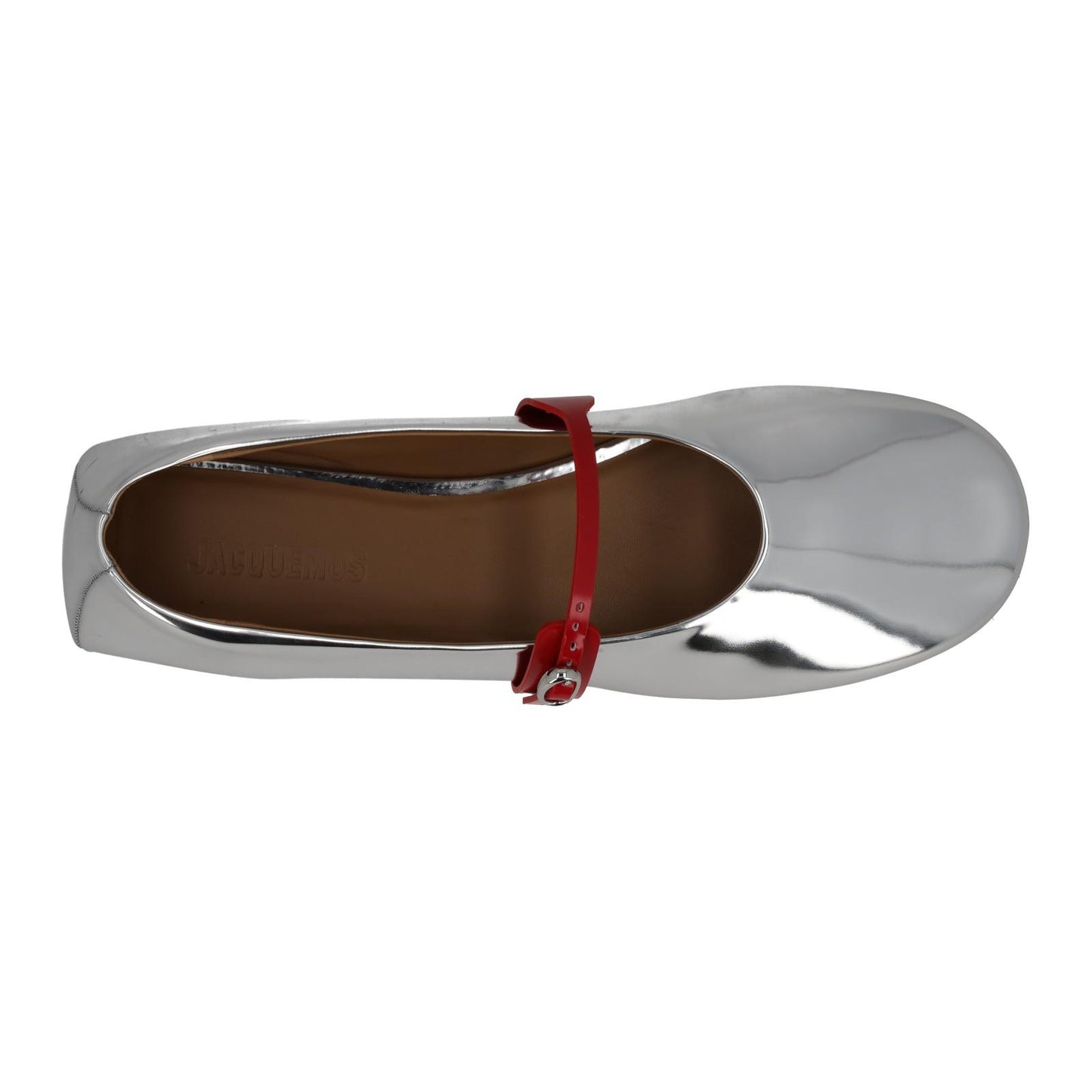 JACQUEMUS Shoes Flats Les Ballerines Rondes Leather Silver EU40 UK7 NEW RRP440