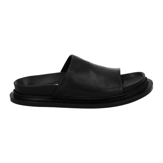 JIL SANDER Slide Sandal Flats Black Leather Slip On Shoes EU40 UK7 NEW RRP520