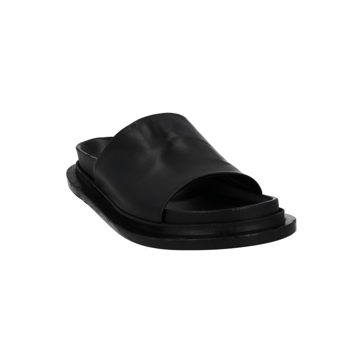 JIL SANDER Slide Sandal Flats Black Leather Slip On Shoes EU40 UK7 NEW RRP520