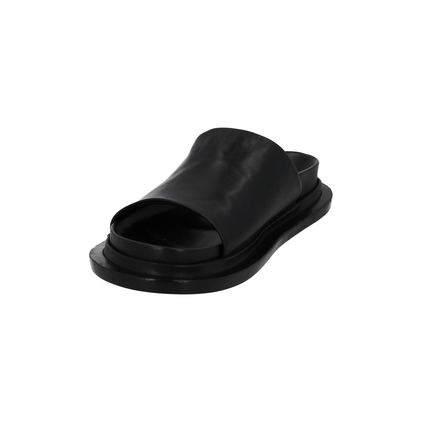JIL SANDER Slide Sandal Flats Black Leather Slip On Shoes EU40 UK7 NEW RRP520