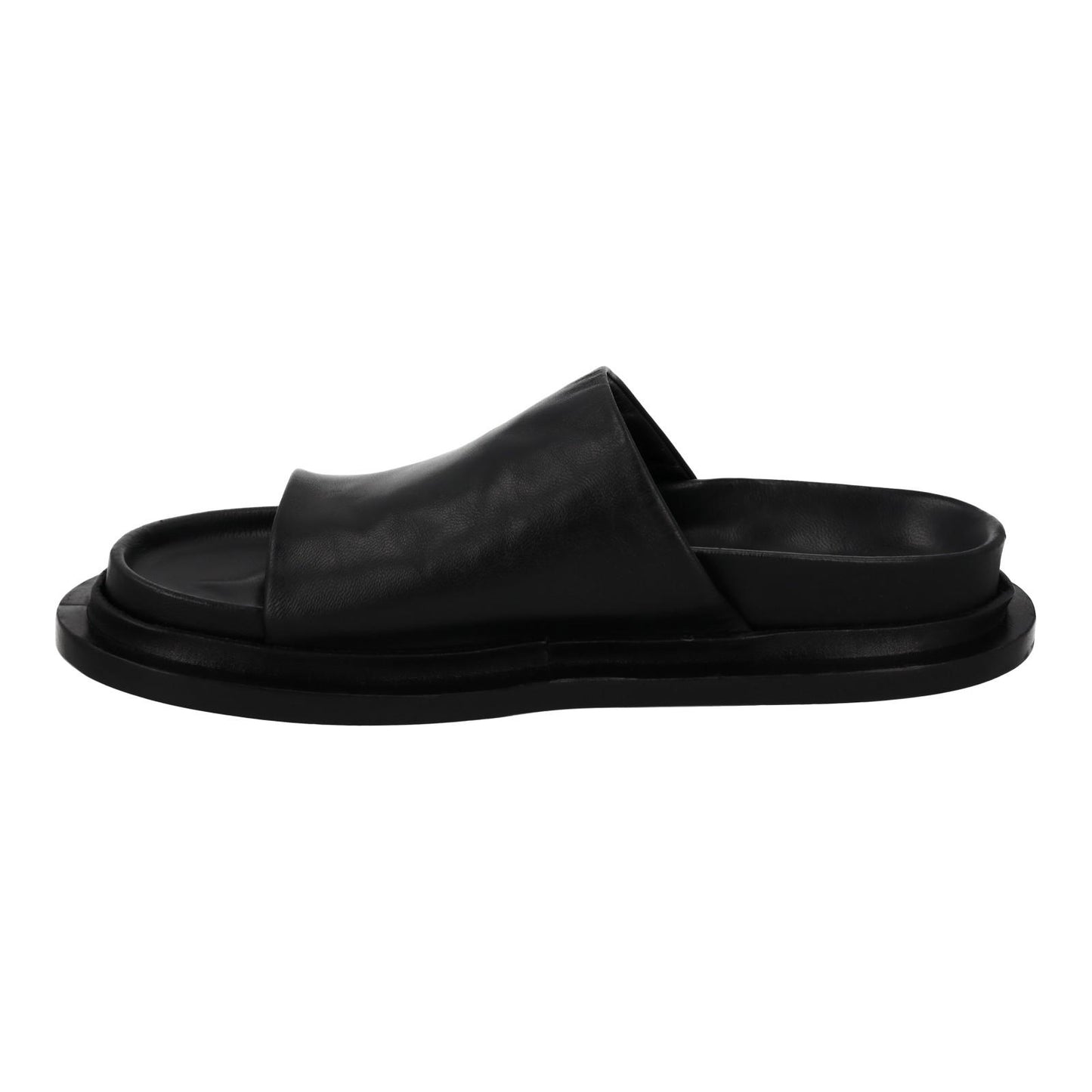JIL SANDER Slide Sandal Flats Black Leather Slip On Shoes EU40 UK7 NEW RRP520
