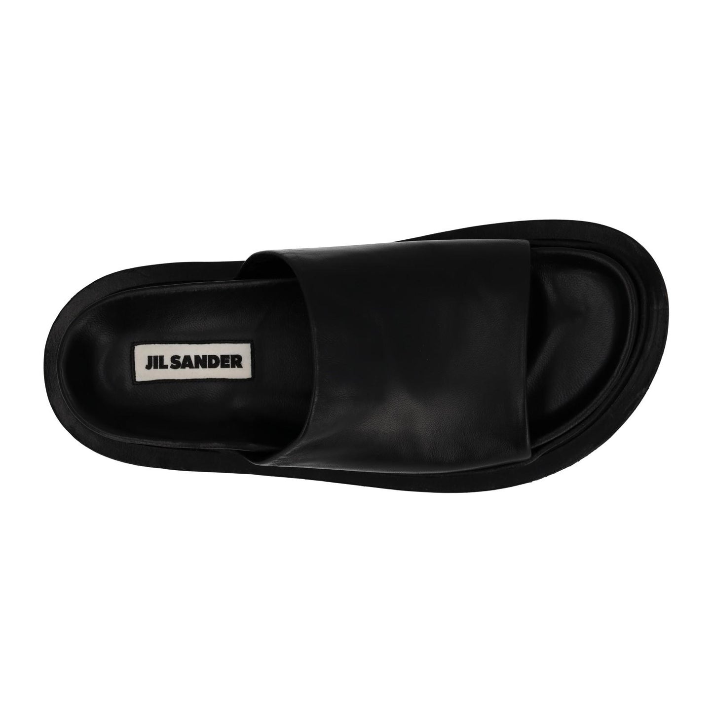 JIL SANDER Slide Sandal Flats Black Leather Slip On Shoes EU40 UK7 NEW RRP520