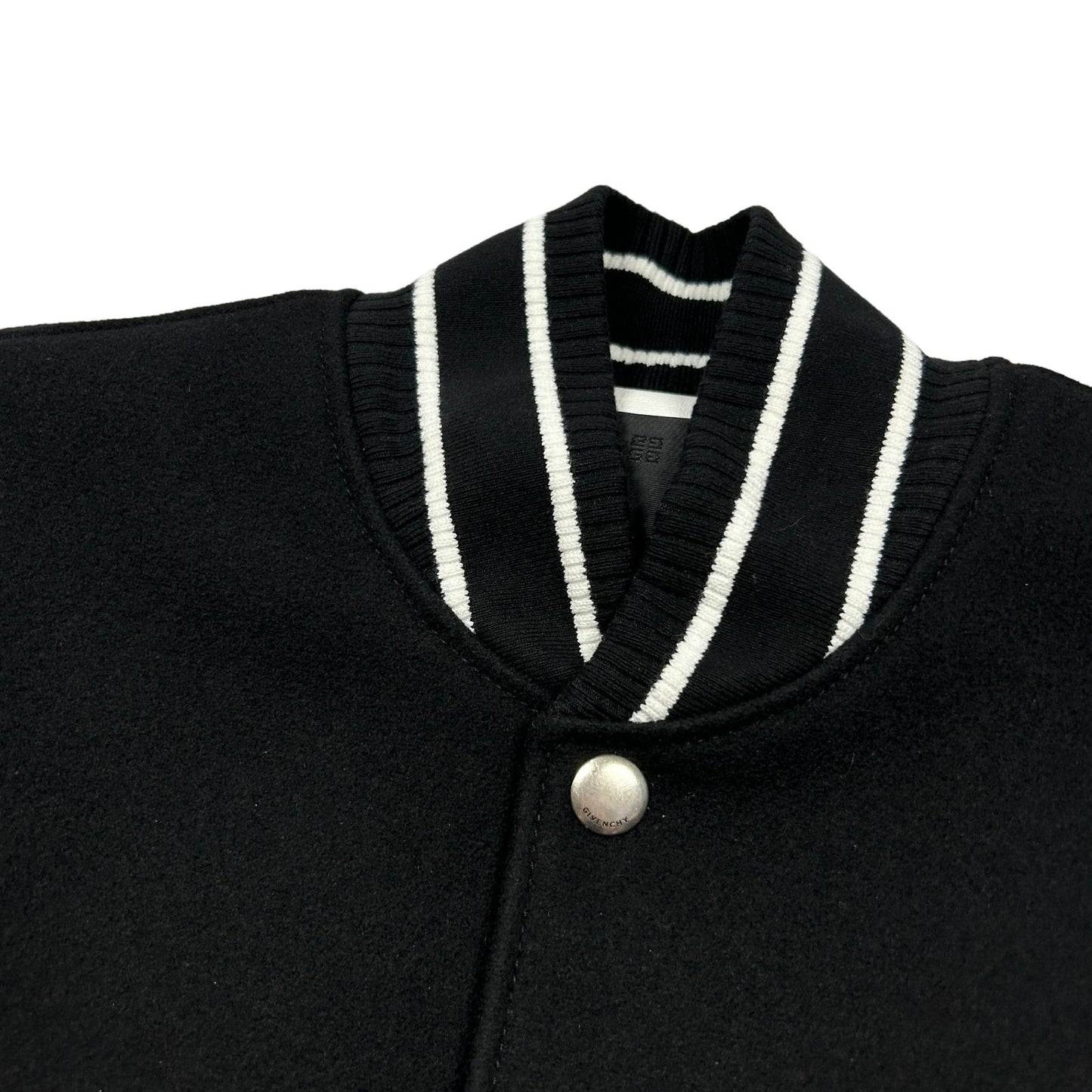 GIVENCHY Varsity Wool Leather Jacket Black Mens Size 48 NEW RRP 3195