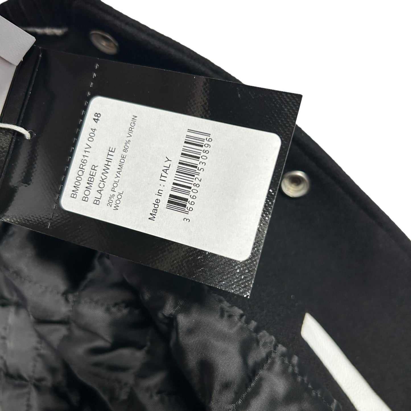 GIVENCHY Varsity Wool Leather Jacket Black Mens Size 48 NEW RRP 3195