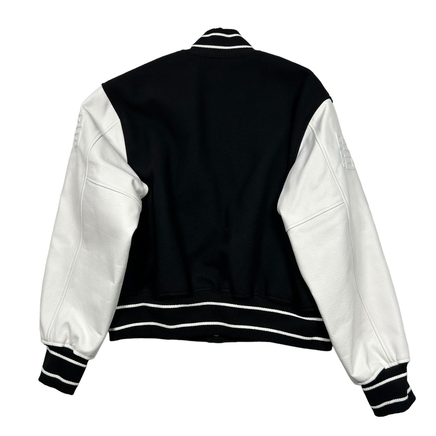 GIVENCHY Varsity Wool Leather Jacket Black Mens Size 48 NEW RRP 3195