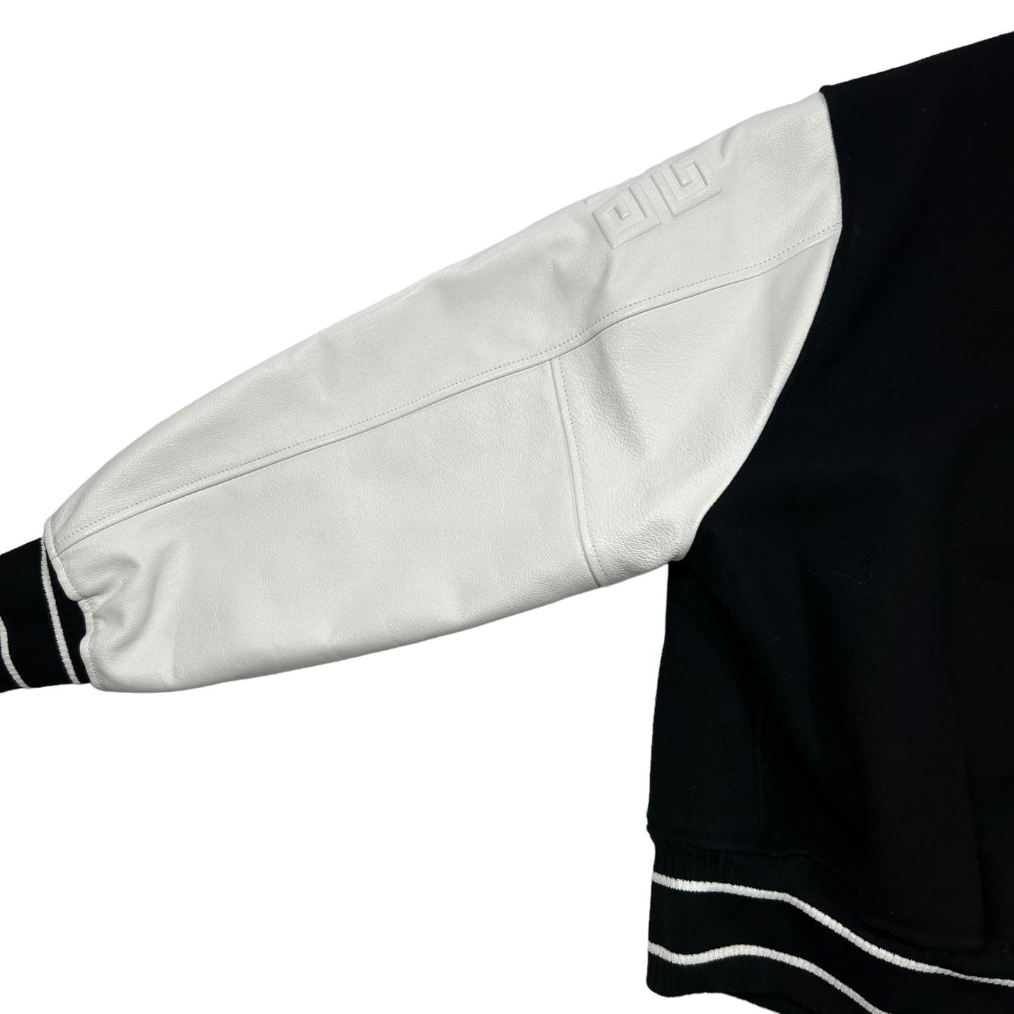 GIVENCHY Varsity Wool Leather Jacket Black Mens Size 48 NEW RRP 3195