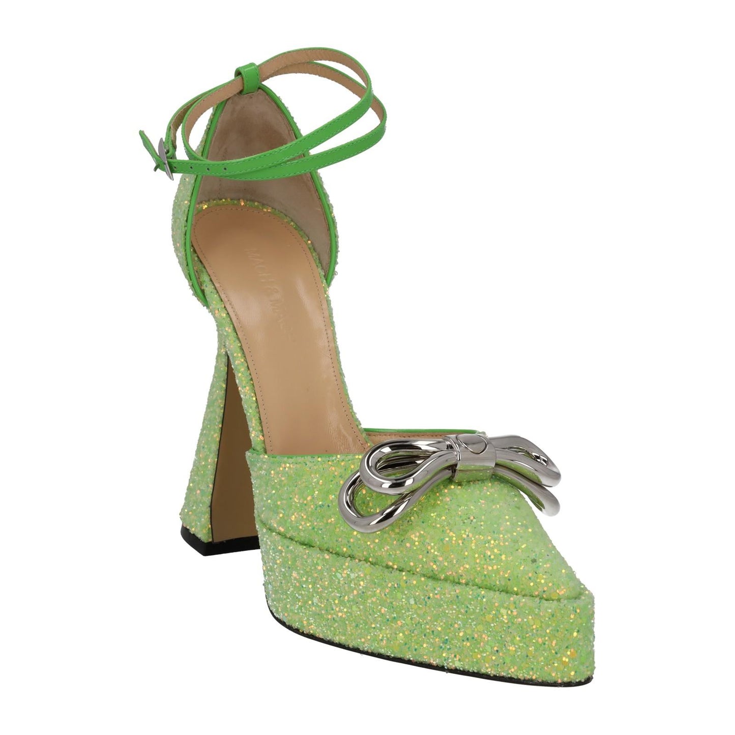 MACH & MACH Shoes Glitter Platform Bow Pump Green EU38.5 UK5.5 NEW RRP855