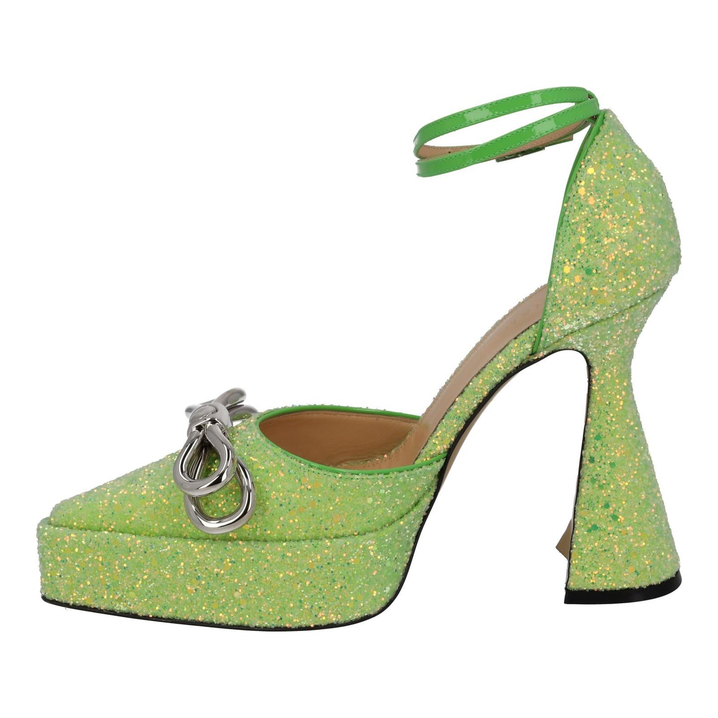 MACH & MACH Shoes Glitter Platform Bow Pump Green EU38.5 UK5.5 NEW RRP855