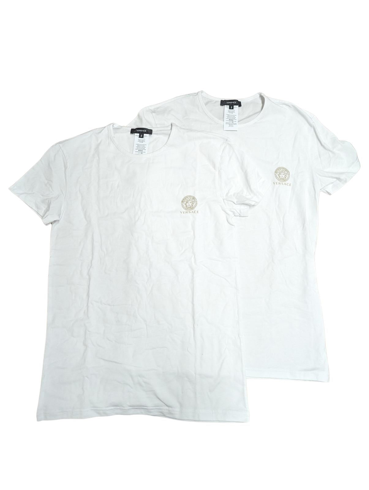 VERSACE T-Shirt Bi-Pack Jersey Topeka Bi-Stretch Cotton White Size L NEW RRP 135