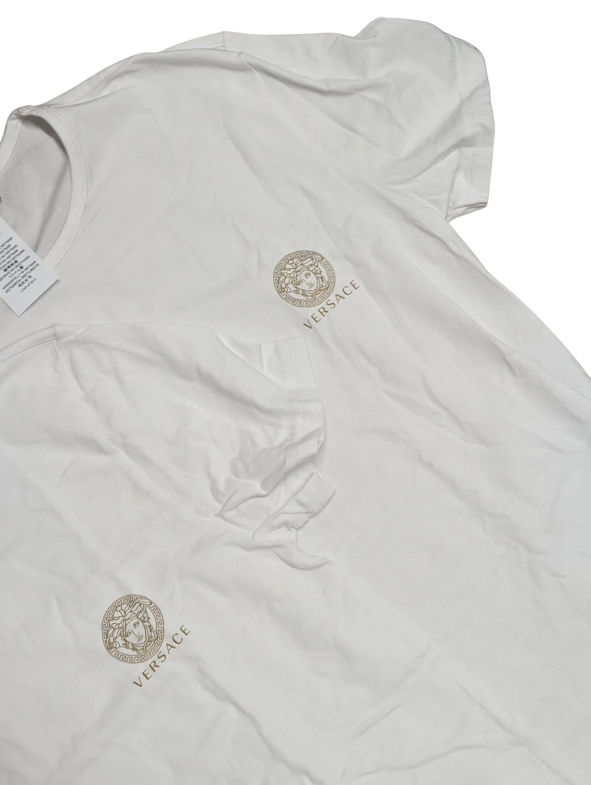 VERSACE T-Shirt Bi-Pack Jersey Topeka Bi-Stretch Cotton White Size L NEW RRP 135