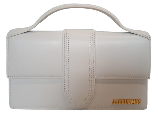 JACQUEMUS Le Grand Bambino Bag Leather Shoulder Strap White OS NEW RRP775