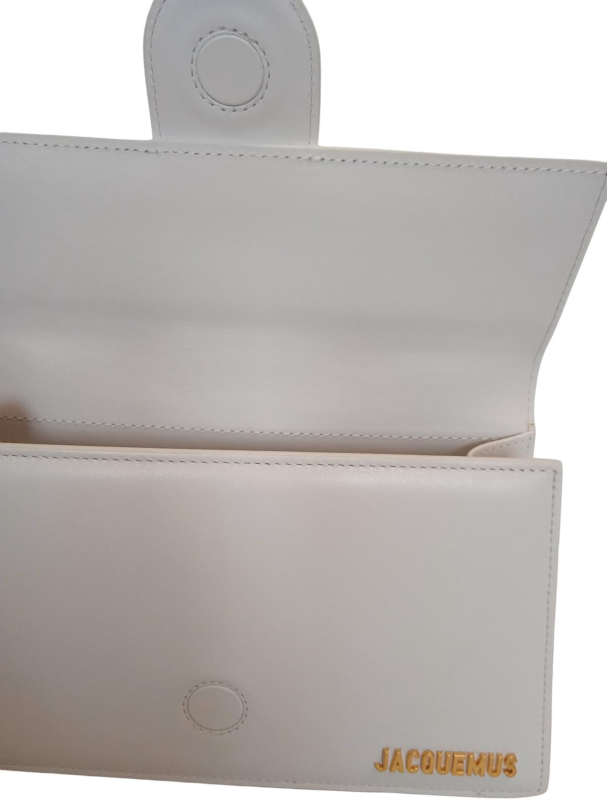 JACQUEMUS Le Grand Bambino Bag Leather Shoulder Strap White OS NEW RRP775
