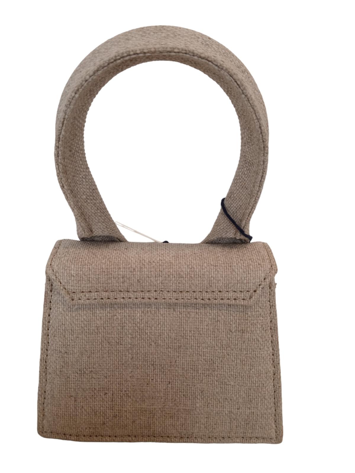 JACQUEMUS Le Chiquito Bag Canvas Tote Flap Magnetic Neutral Beige OS NEW RRP385