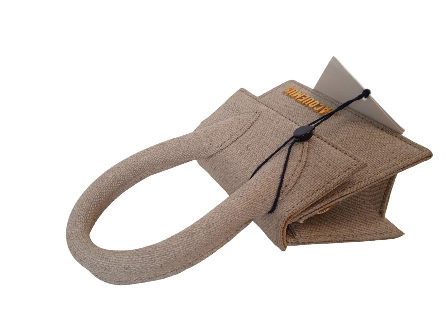JACQUEMUS Le Chiquito Bag Canvas Tote Flap Magnetic Neutral Beige OS NEW RRP385