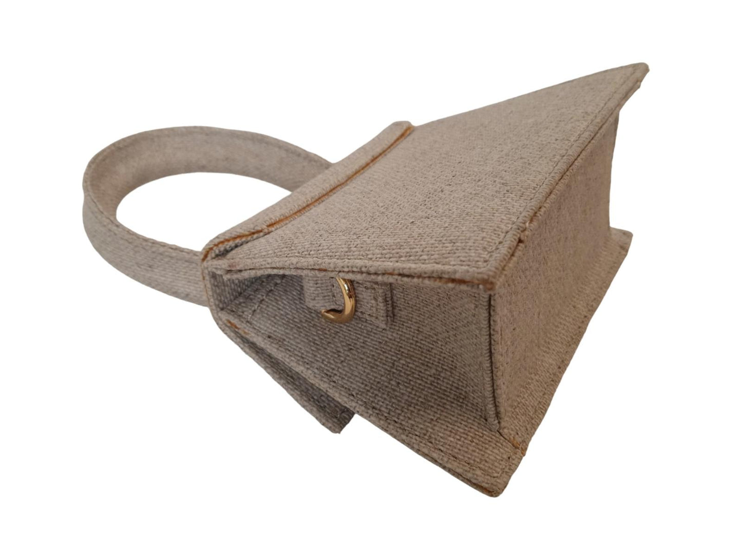 JACQUEMUS Le Chiquito Bag Canvas Tote Flap Magnetic Neutral Beige OS NEW RRP385