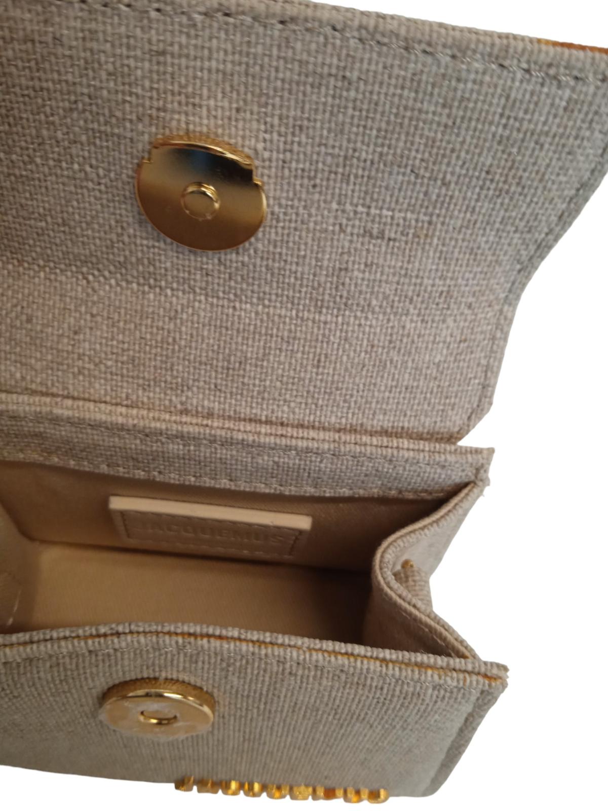JACQUEMUS Le Chiquito Bag Canvas Tote Flap Magnetic Neutral Beige OS NEW RRP385