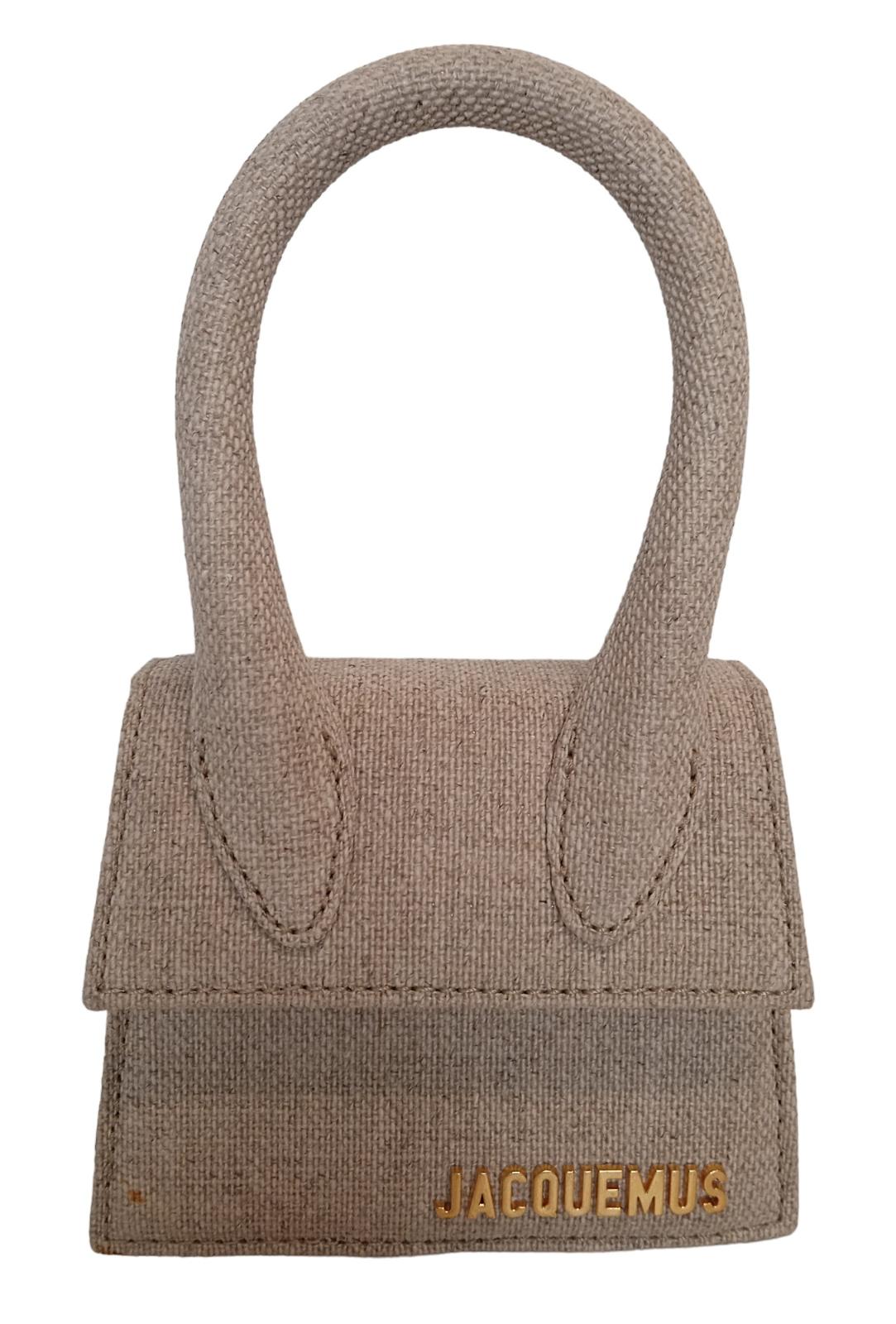 JACQUEMUS Le Chiquito Bag Canvas Tote Shoulder Strap Beige OS NEW RRP385