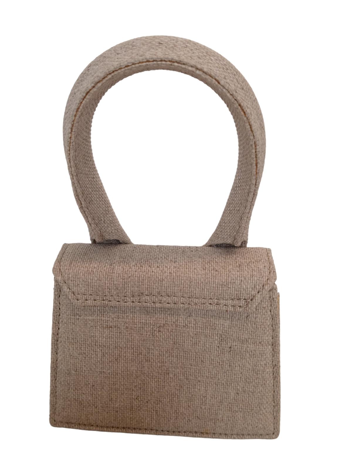 JACQUEMUS Le Chiquito Bag Canvas Tote Shoulder Strap Beige OS NEW RRP385