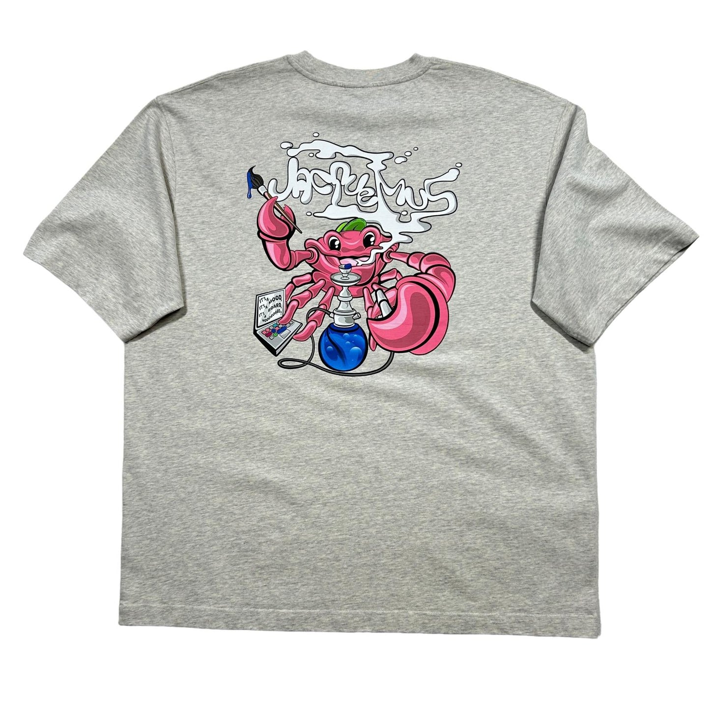 JACQUEMUS Le Tshirt Cotton Crabe Grey Mens Size L NEW RRP 155