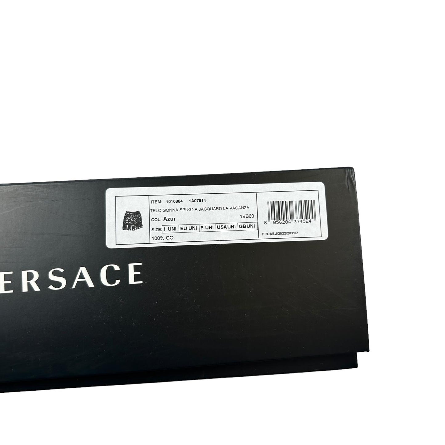 VERSACE x DUA LIPA Terry Cotton Skirt Mini Wrap Logo Jacquard Blue OS NEW RRP435