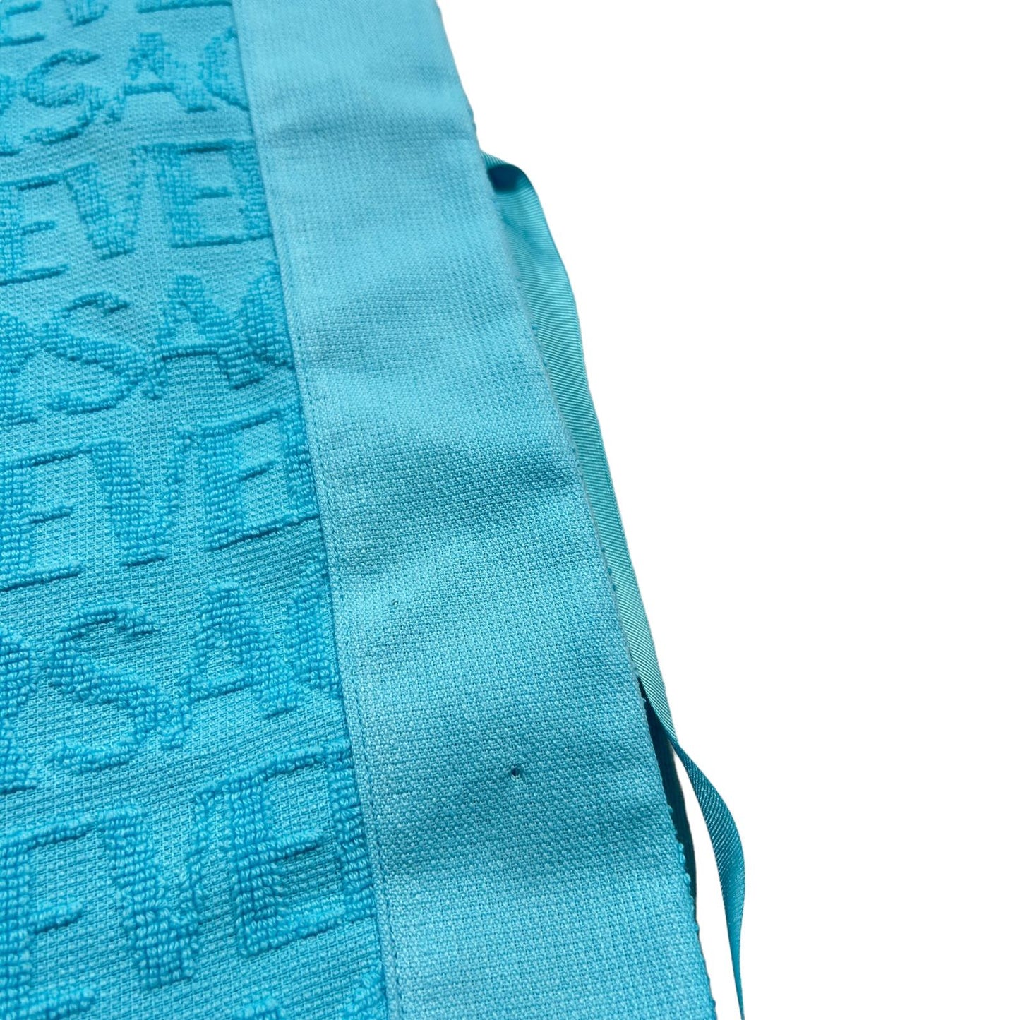 VERSACE x DUA LIPA Terry Cotton Skirt Mini Wrap Logo Jacquard Blue OS NEW RRP435