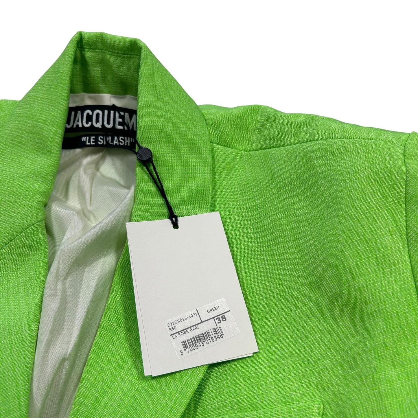 JACQUEMUS La Robe Bari Blazer Mini Dress Green Ladies Size 38 NEW RRP 880