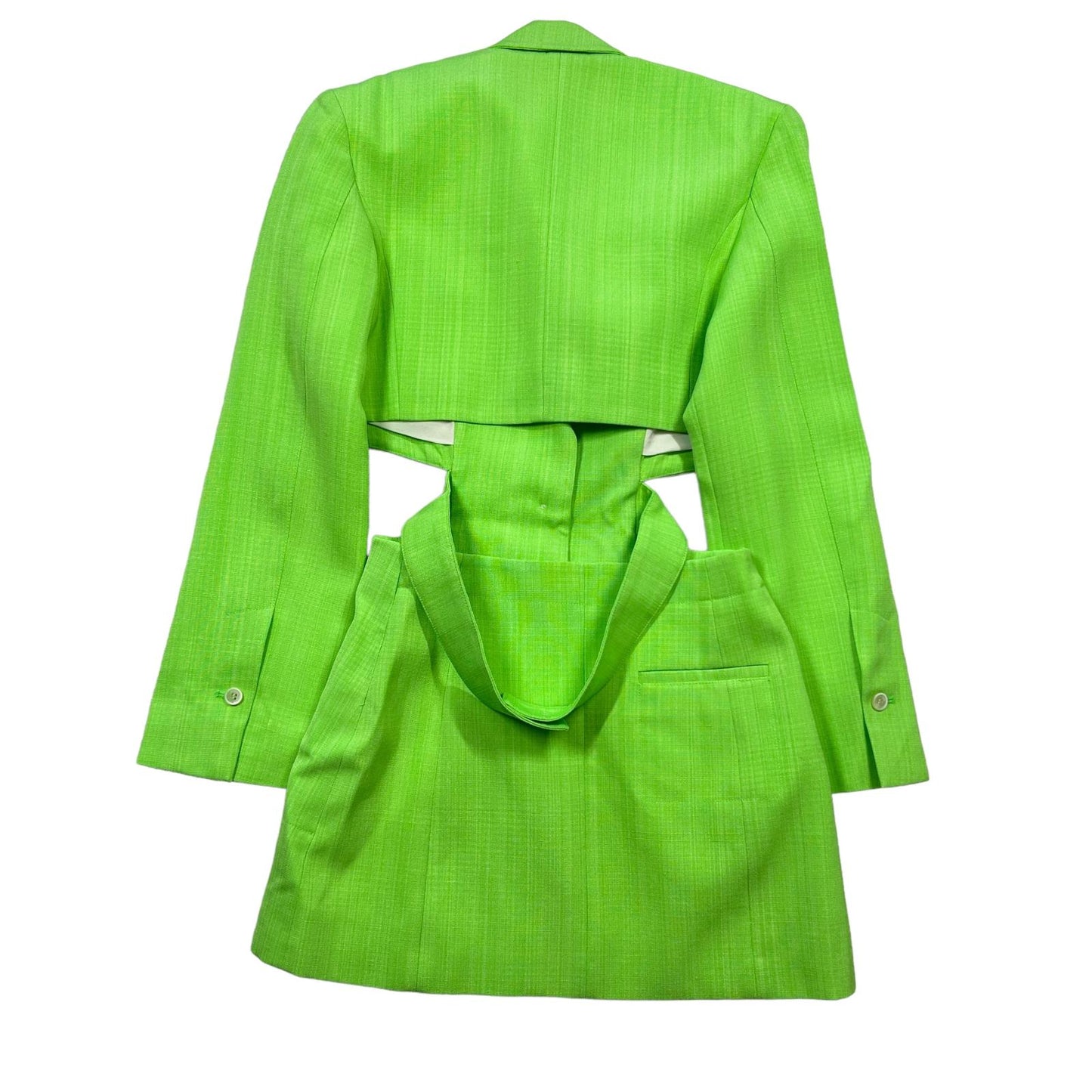 JACQUEMUS La Robe Bari Blazer Mini Dress Green Ladies Size 38 NEW RRP 880