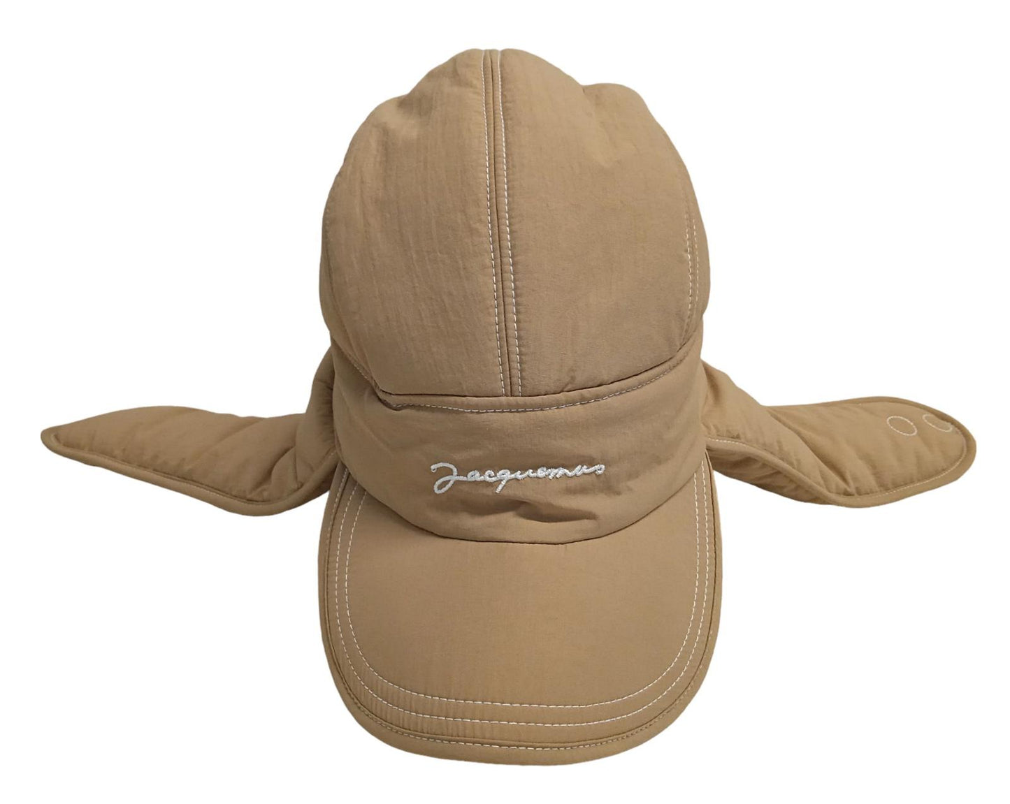 JACQUEMUS  La Cagoule Bricciola Hat Cotton Mix Ladies Beige 56/XS NEW RRP135