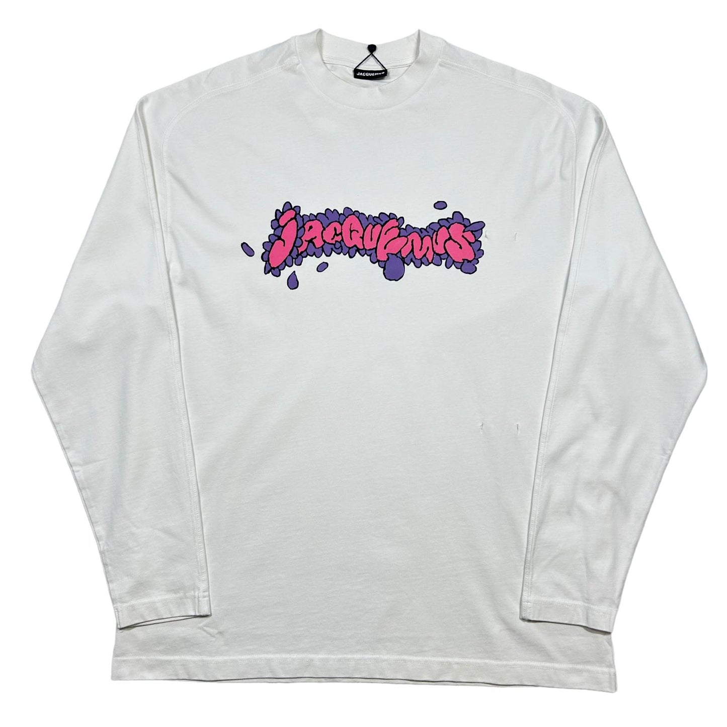 JACQUEMUS Long Sleeve Cotton Tshirt Desenho Print Marguerite White M NEW RRP 235