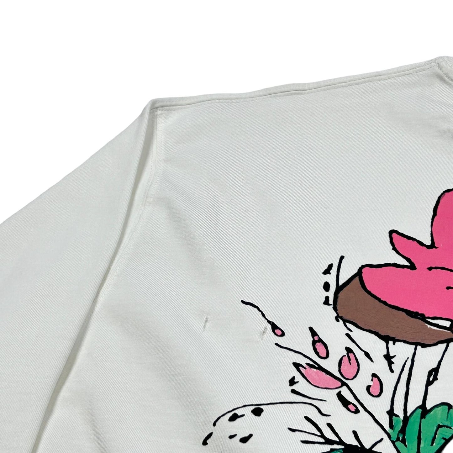 JACQUEMUS Long Sleeve Cotton Tshirt Desenho Print Marguerite White M NEW RRP 235