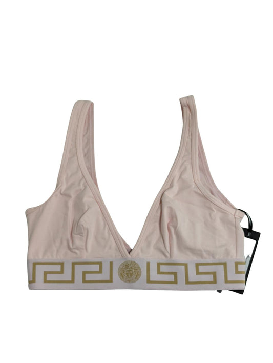 VERSACE Jersey Softcup V Neck Bralette Greca Waistband Candy Pink M NEW RRP 85
