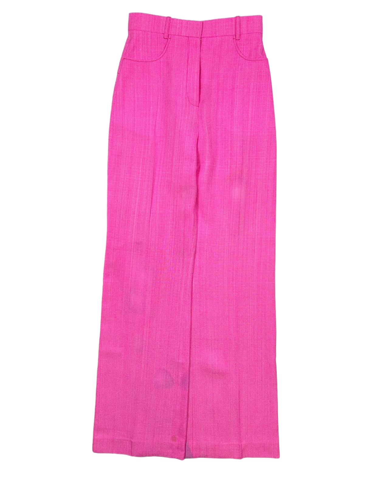 JACQUEMUS Le Pantalon Sauge High Waist Wide Leg Trousers Pink 36 NEW RRP: 675