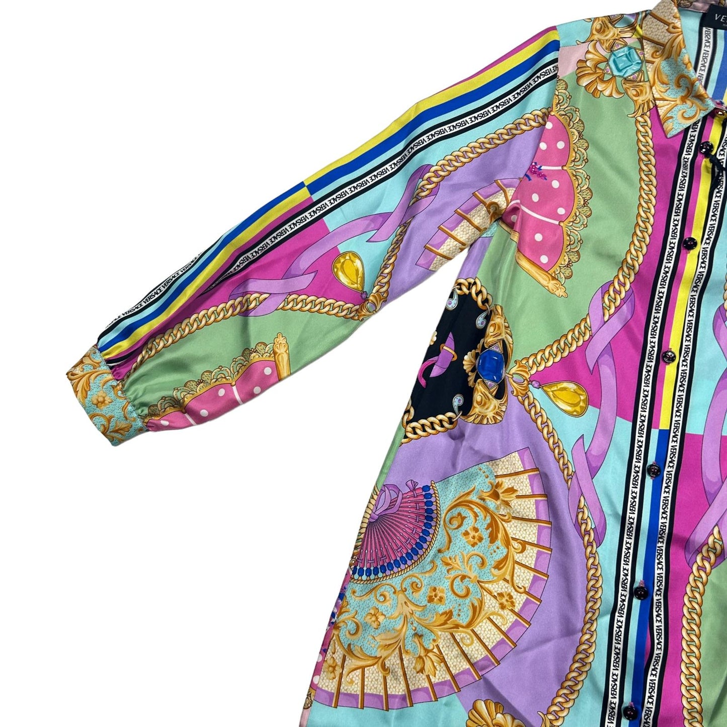 VERSACE KIDS Silk Print Shirt Dress Multicoloured Size:12 Years NEW RRP: 490