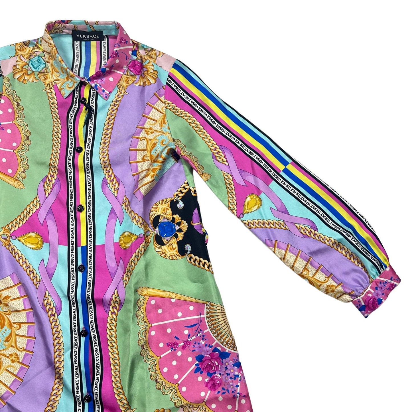VERSACE KIDS Silk Print Shirt Dress Multicoloured Size:12 Years NEW RRP: 490
