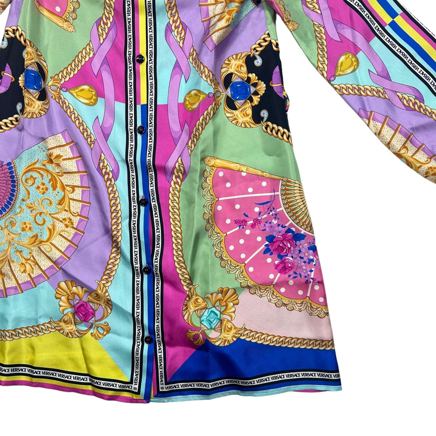 VERSACE KIDS Silk Print Shirt Dress Multicoloured Size:12 Years NEW RRP: 490
