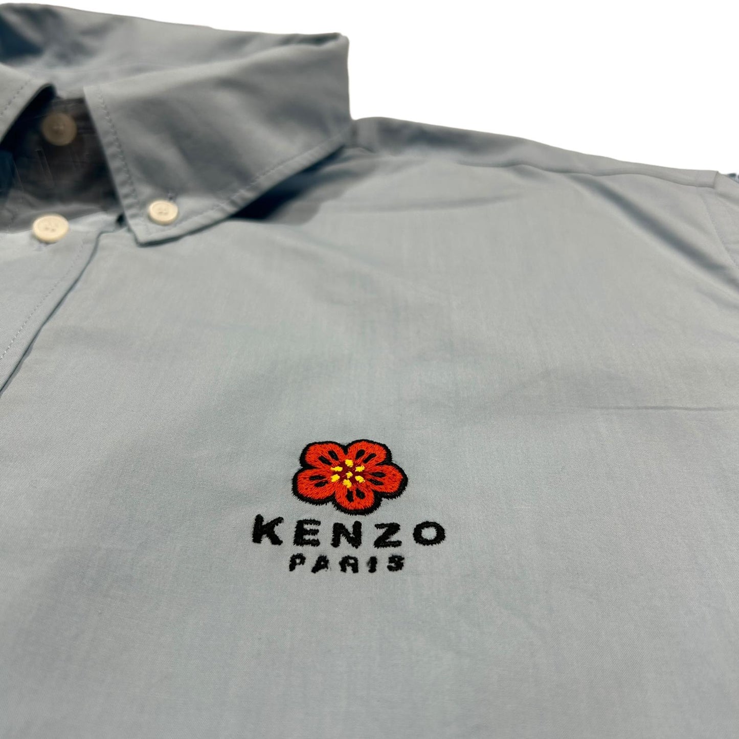 KENZO Cotton Crest LS Button Up Shirt Mens Blue Size:42 NEW RRP: 215