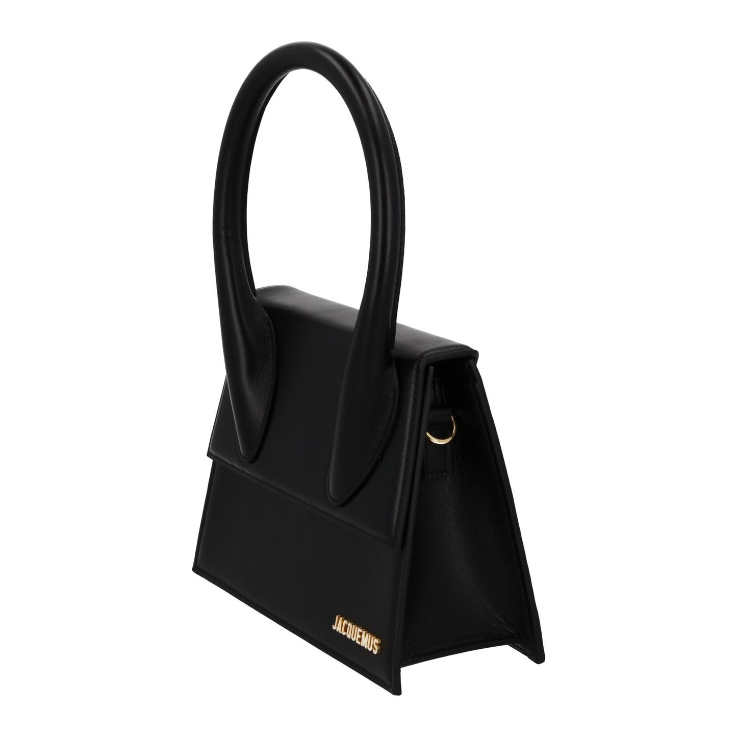 JACQUEMUS Handbag Le Grande Chiquito Flap Close Bag Black Leather NEW RRP805