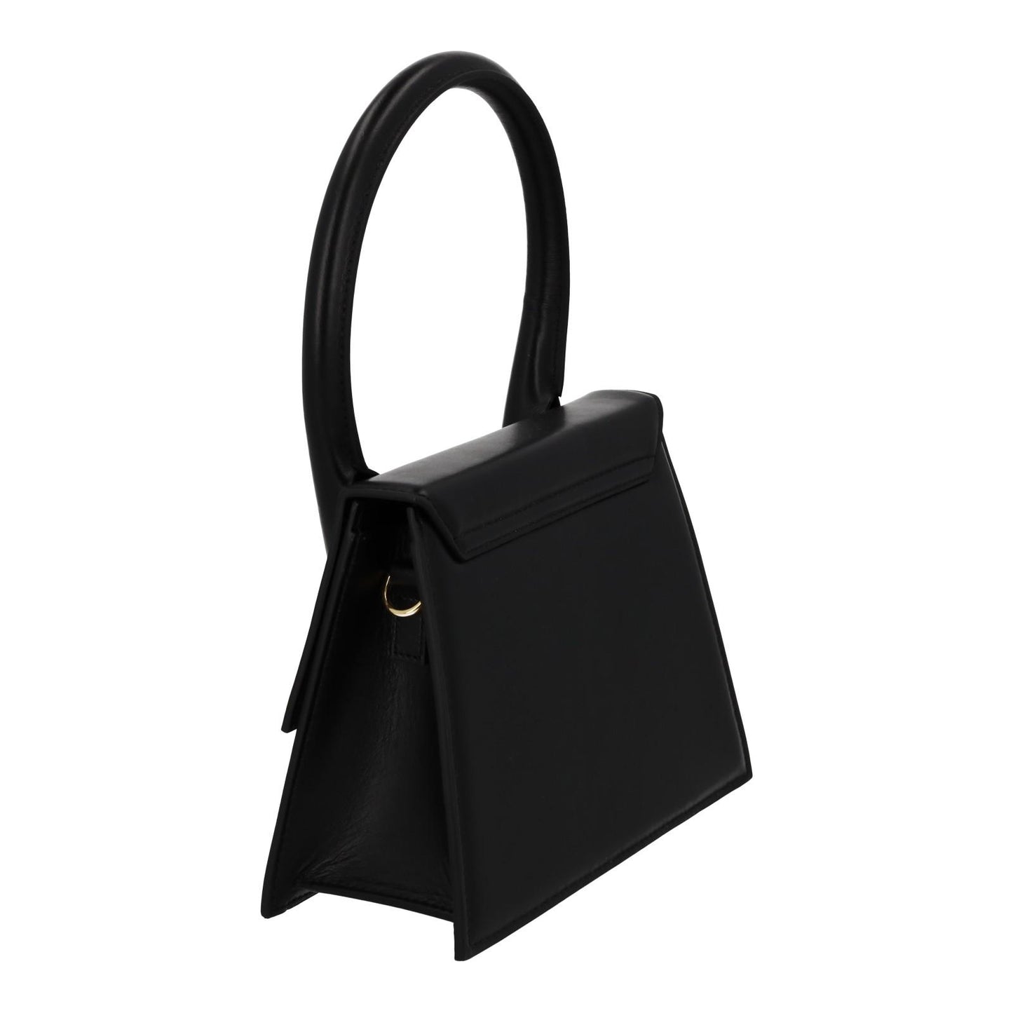JACQUEMUS Handbag Le Grande Chiquito Flap Close Bag Black Leather NEW RRP805