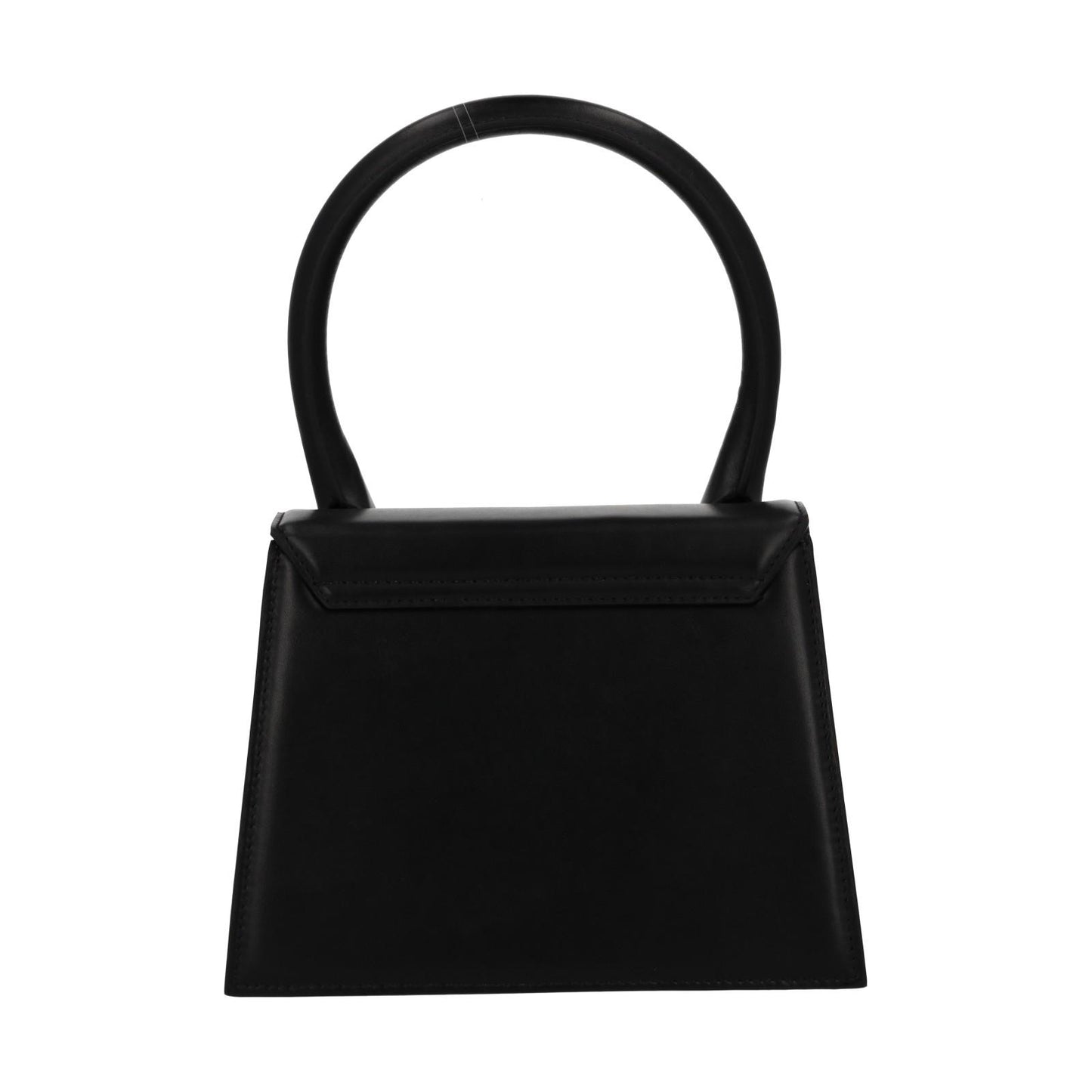 JACQUEMUS Handbag Le Grande Chiquito Flap Close Bag Black Leather NEW RRP805