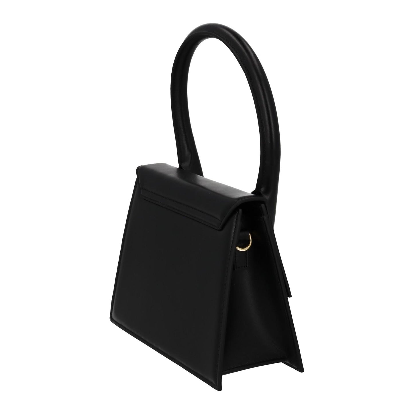 JACQUEMUS Handbag Le Grande Chiquito Flap Close Bag Black Leather NEW RRP805