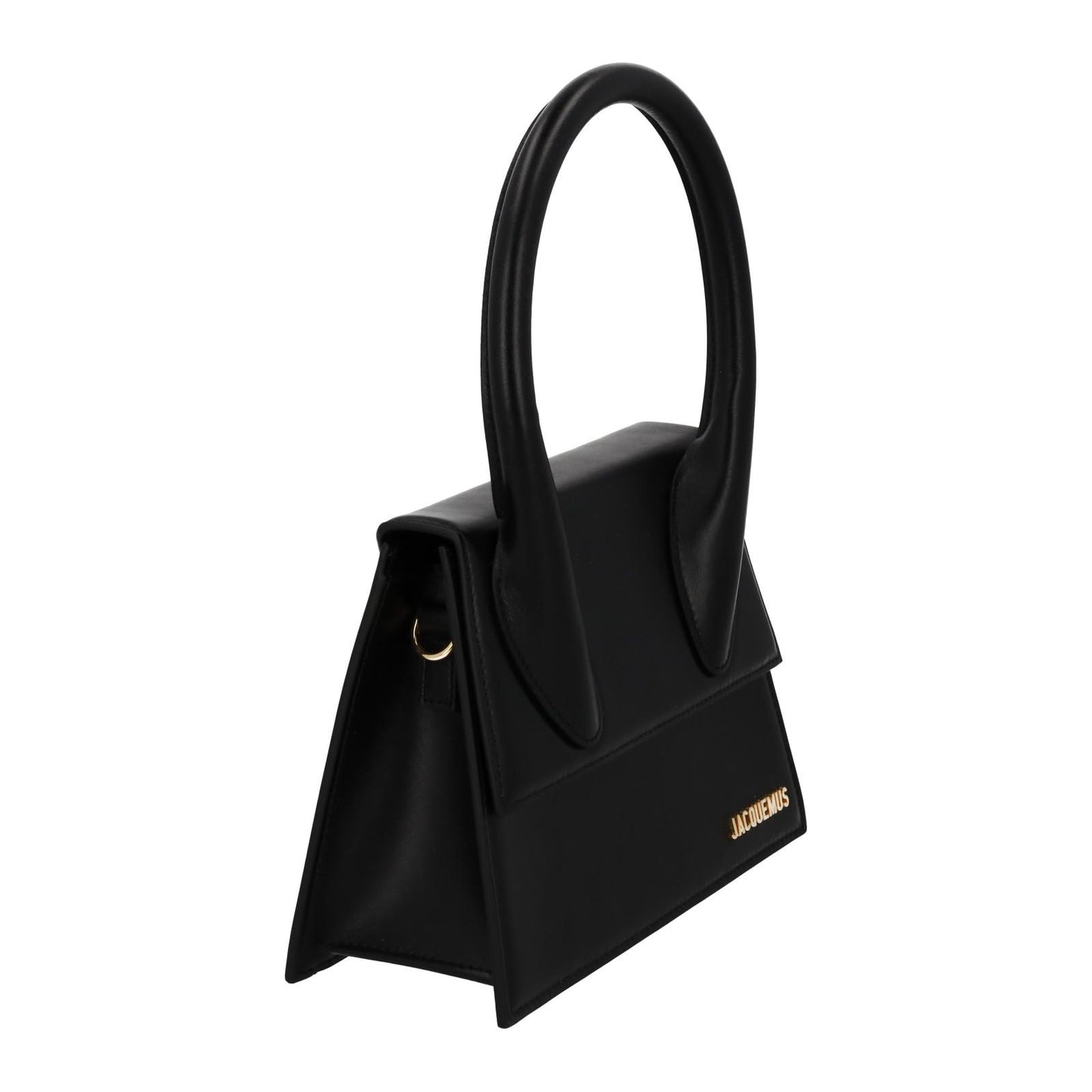 JACQUEMUS Handbag Le Grande Chiquito Flap Close Bag Black Leather NEW RRP805