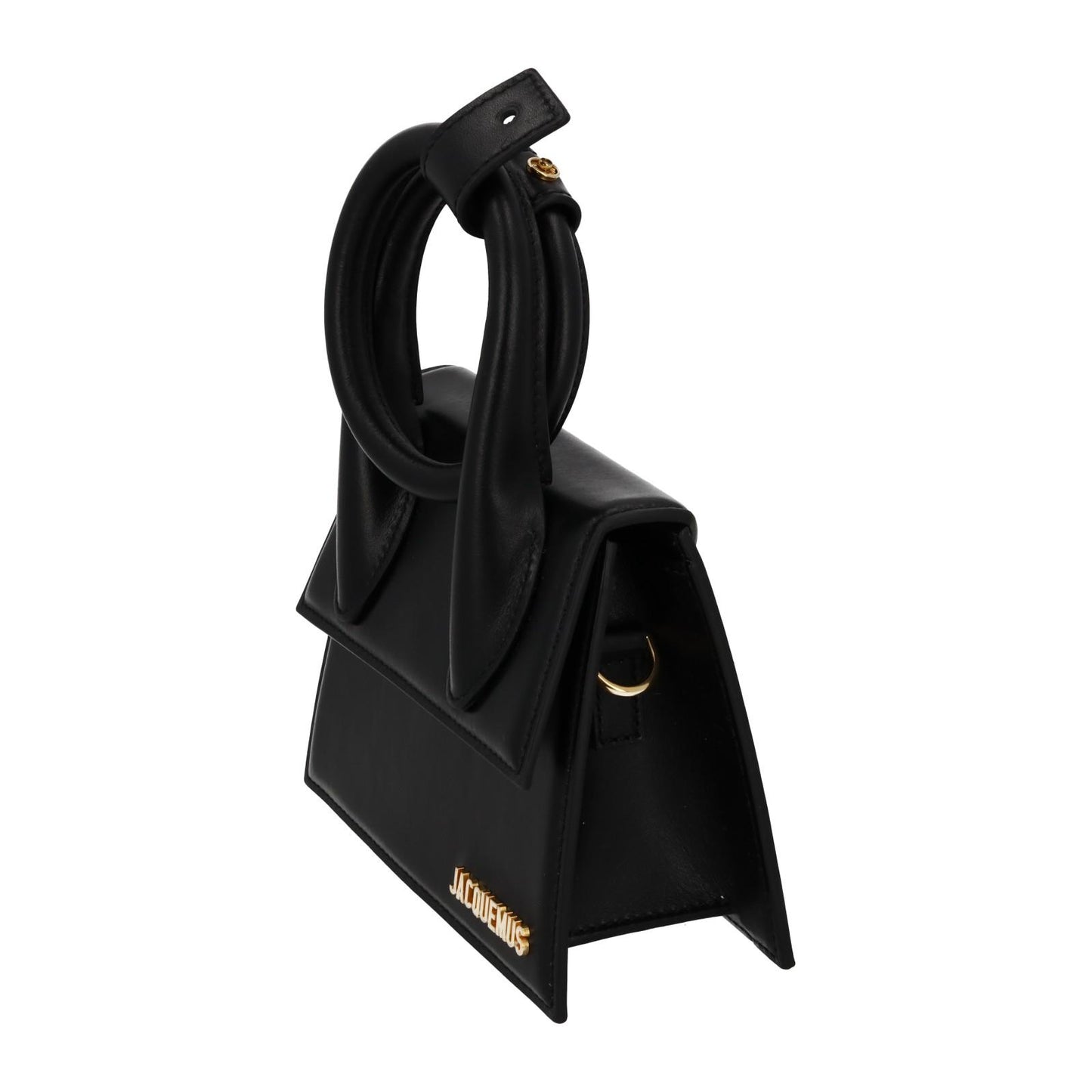 JACQUEMUS Handbag Le Chiquito Noeud Leather Bag Black Removable Strap NEW RRP745