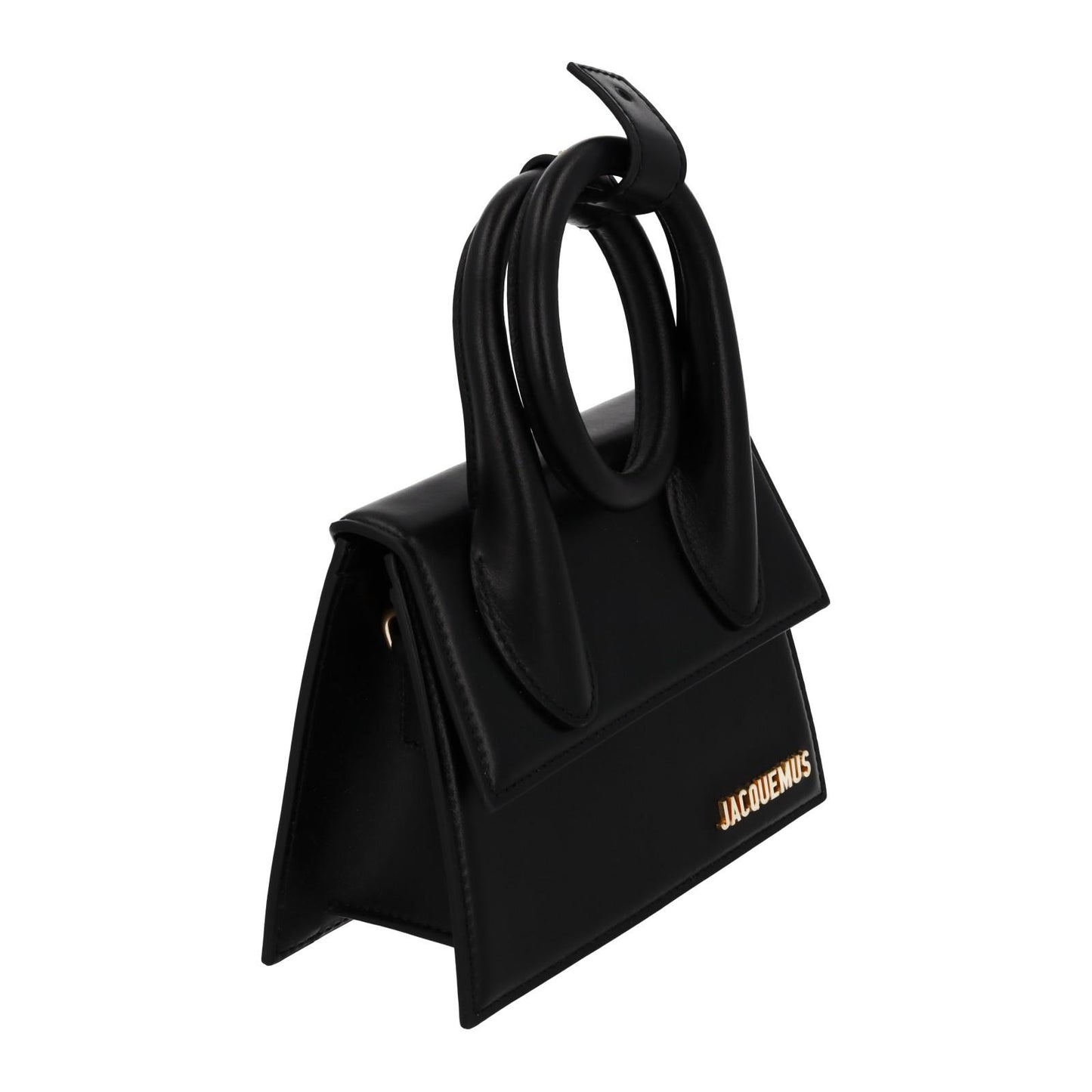 JACQUEMUS Handbag Le Chiquito Noeud Leather Bag Black Removable Strap NEW RRP745
