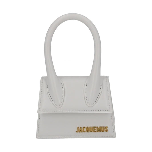 JACQUEMUS Handbag Le Chiquito Mini Bag White Calf Leather 12 x 9 cm NEW RRP520